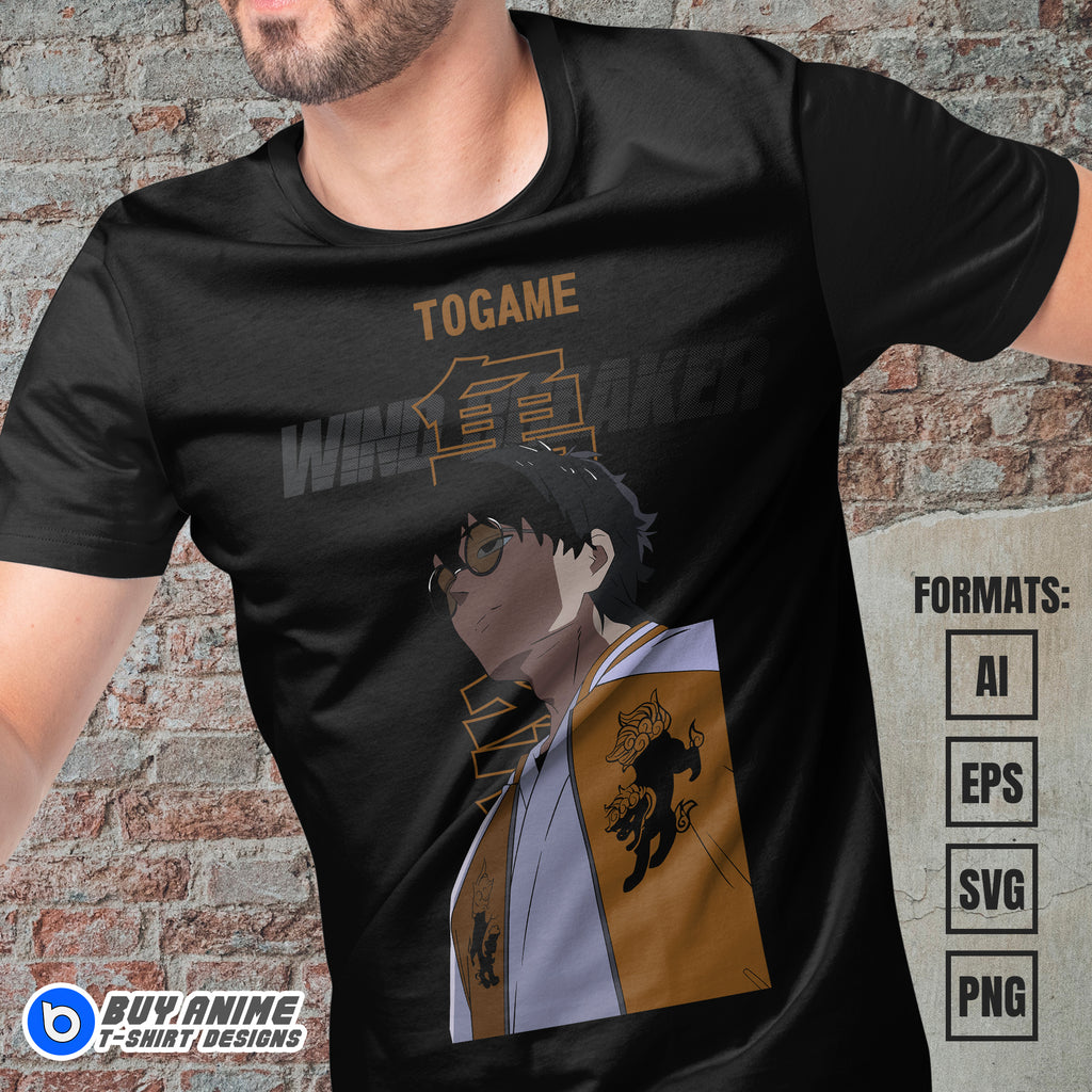 Premium Togame Wind Breaker Anime Vector T-shirt Design Template
