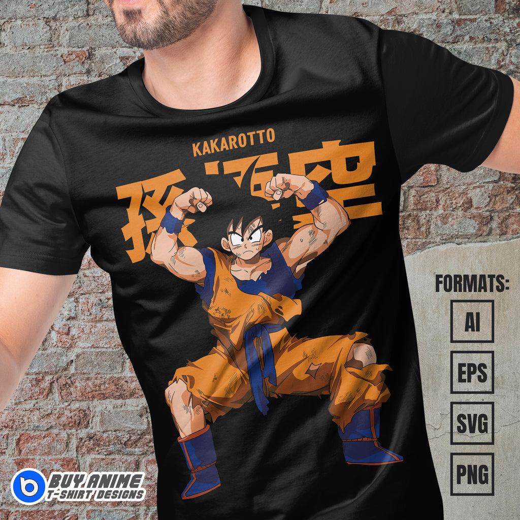 Premium Goku Dragon Ball Anime Vector T-shirt Design Template #9