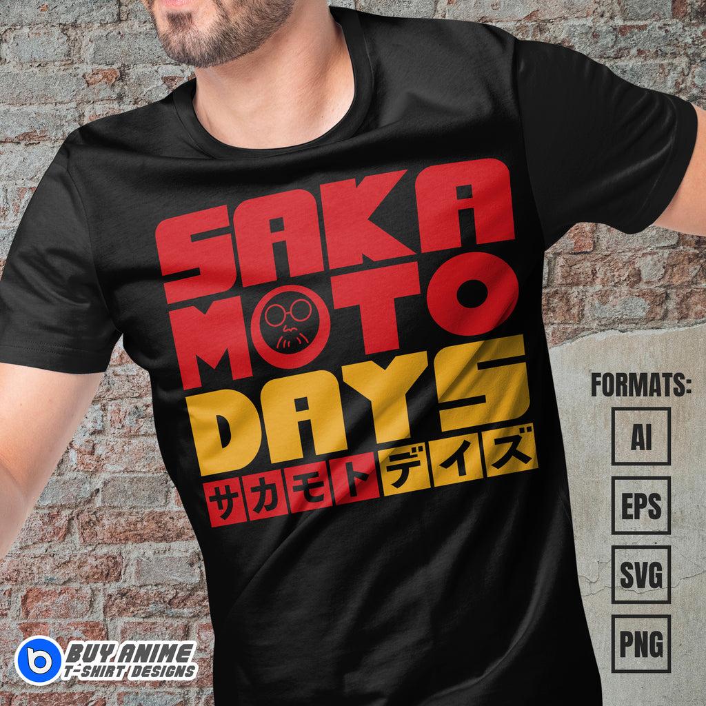 Premium Sakamoto Days Anime Vector T-shirt Design Template #6
