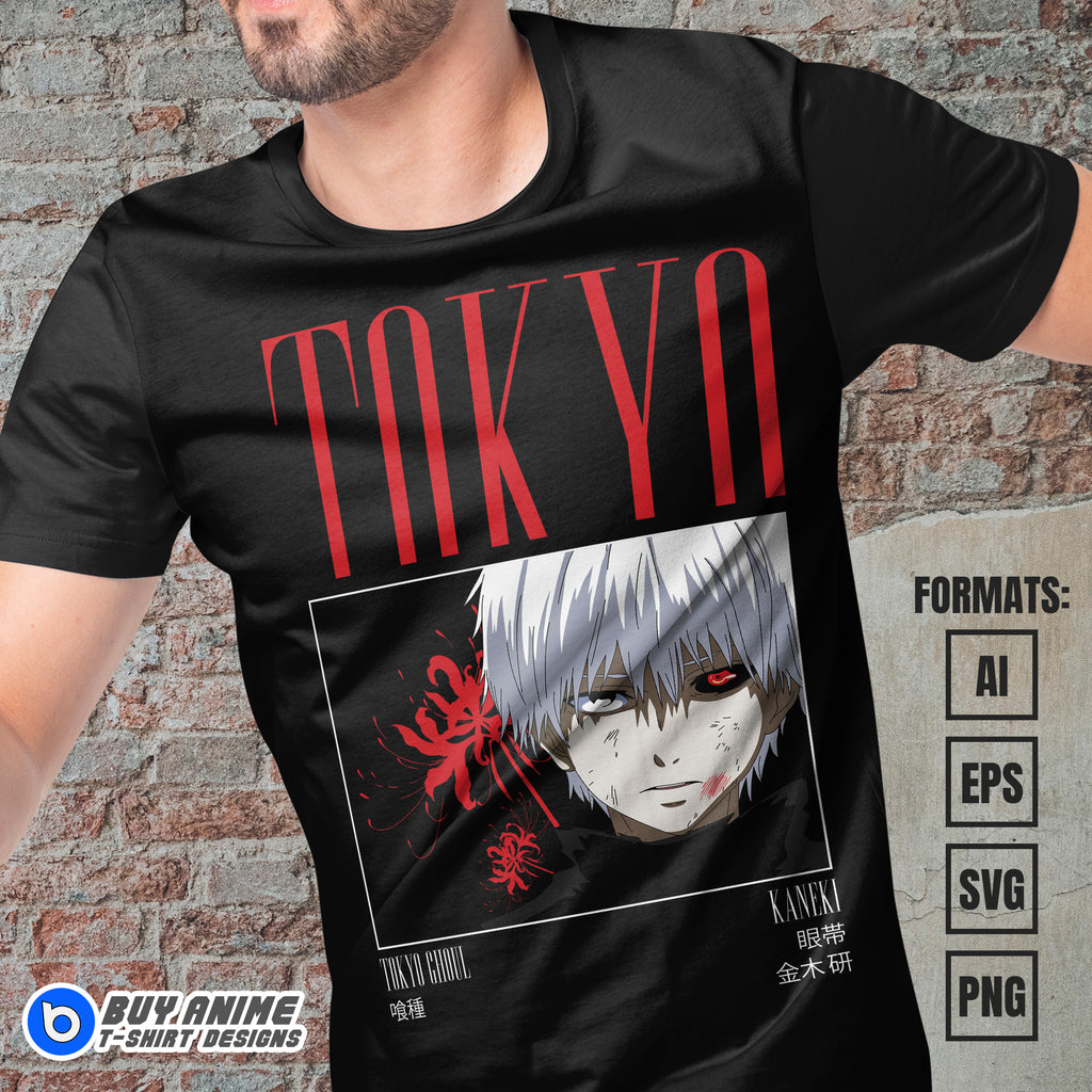 Premium Tokyo Ghoul Anime Vector T-shirt Design Template #5