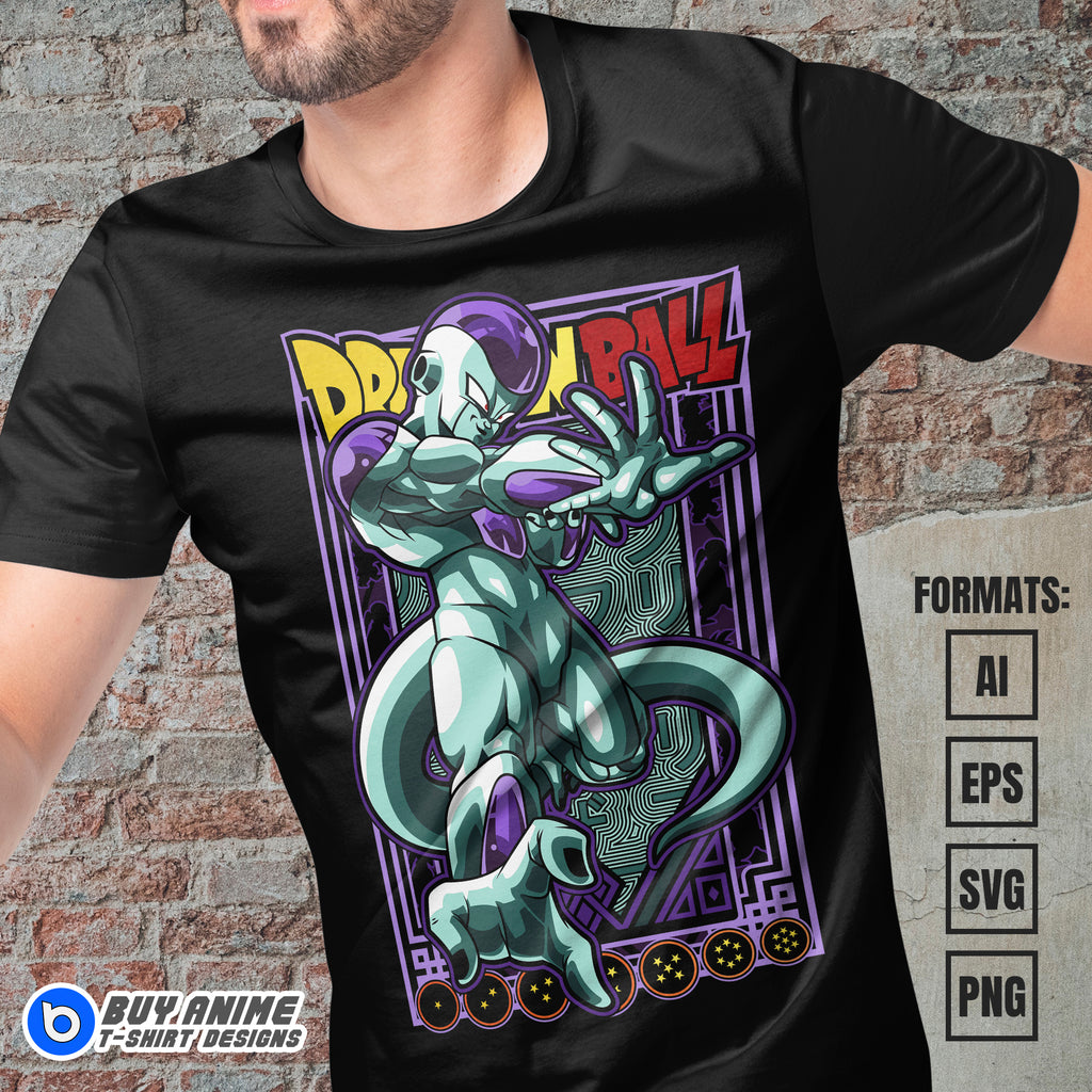 Premium Frieza Dragon Ball Anime Vector T-shirt Design Template #14