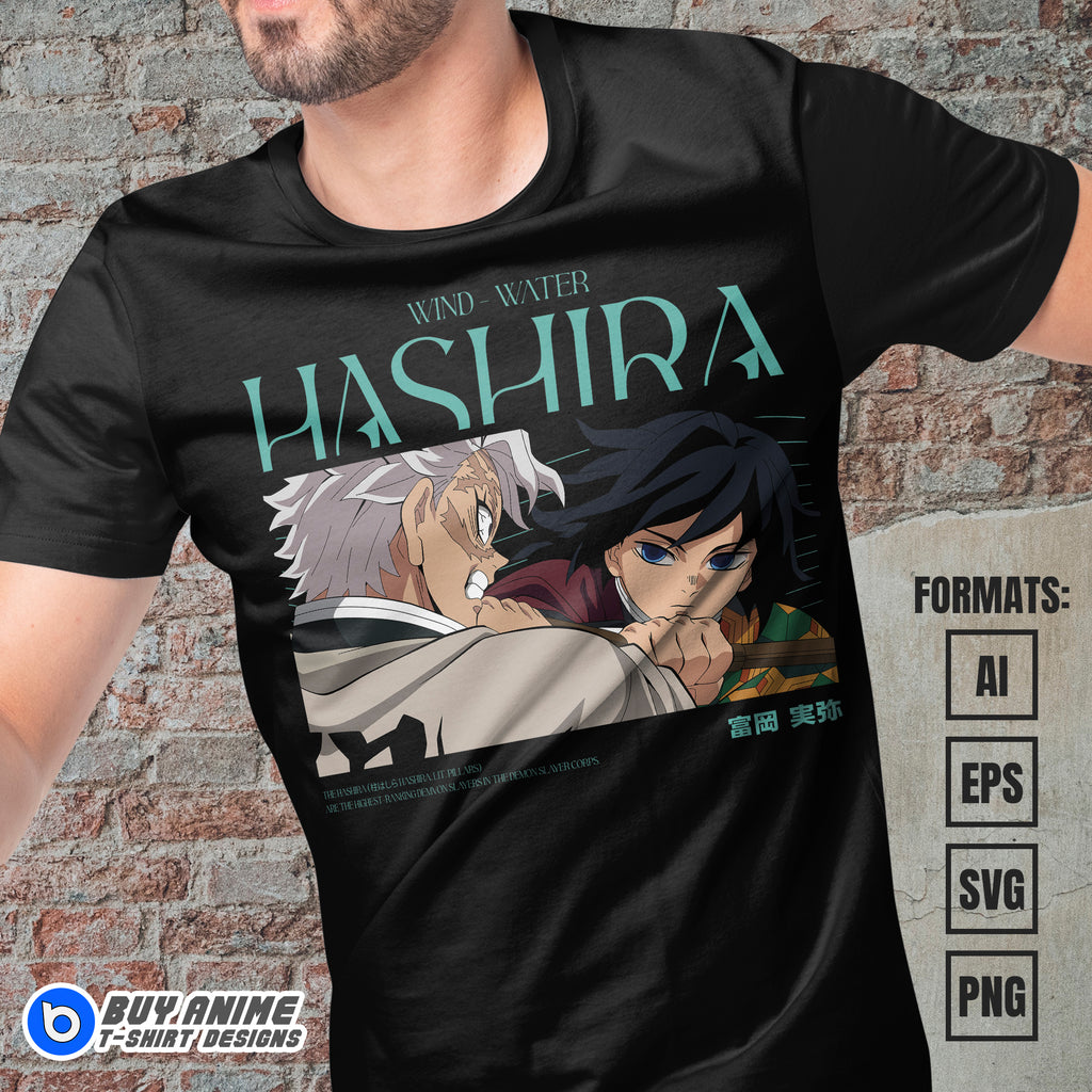 Premium Demon Slayer Anime Vector T-shirt Design Template #47