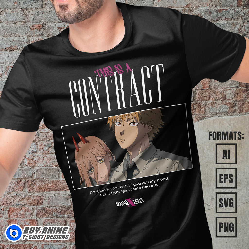 Premium Chainsaw Man Anime Vector T-shirt Design Template #36