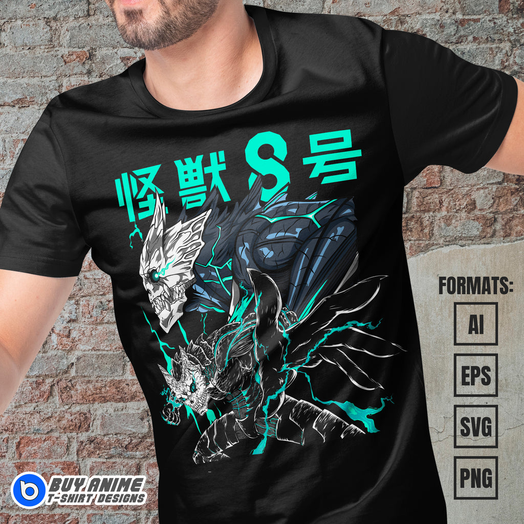 Premium Kaiju No. 8 Anime Vector T-shirt Design Template #6