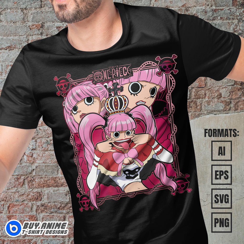 Premium Perona One Piece Anime Vector T-shirt Design Template