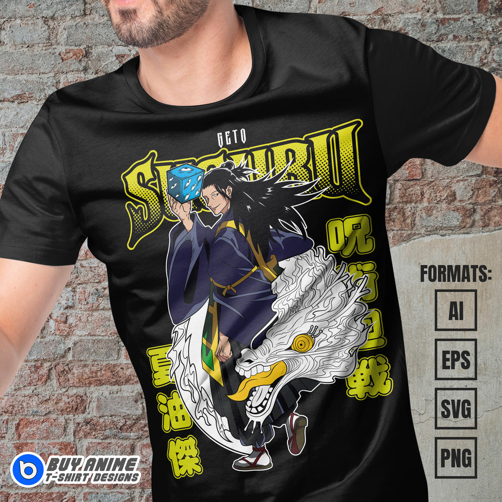 Premium Suguru Geto Jujutsu Kaisen Anime Vector T-shirt Design Template #9