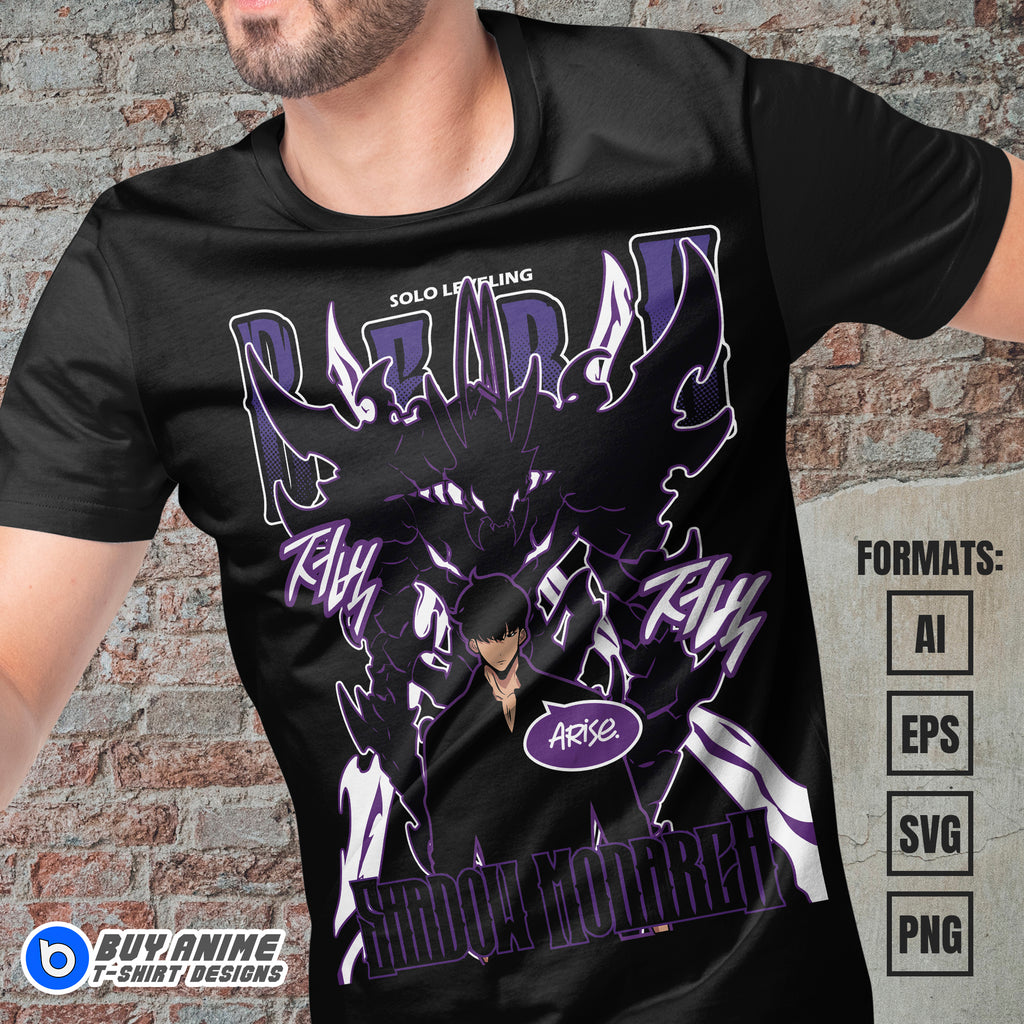 Premium Solo Leveling Anime Vector T-shirt Design Template #7