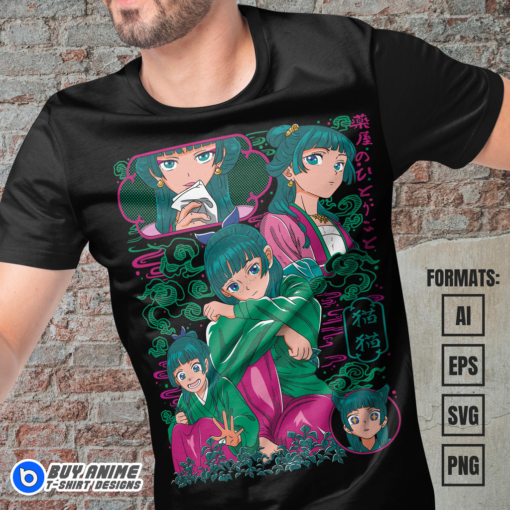 Premium The Apothecary Diaries Anime Vector T-shirt Design Template #3