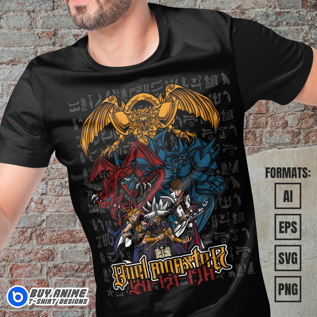 Premium Yu Gi Oh Anime Vector T-shirt Design Template #6