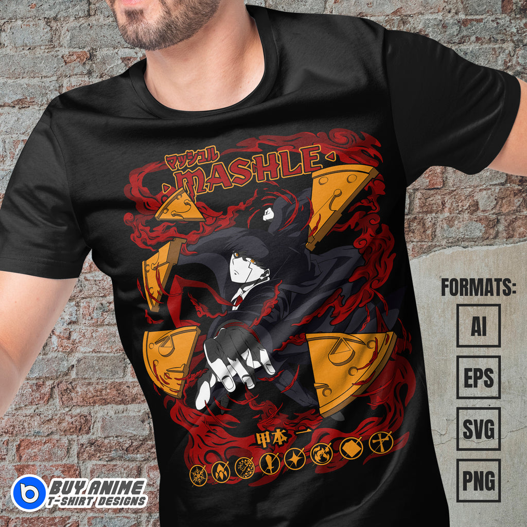 Premium Mashle Magic and Muscles Anime Vector T-shirt Design Template #12