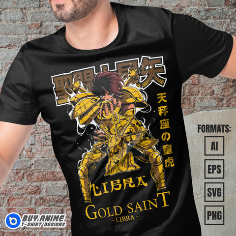 Premium Libra Dohko Saint Seiya Anime Vector T-shirt Design Template