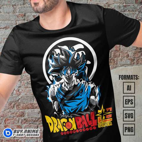 Premium Goku Ultra Instinct Dragon Ball Anime Vector T-shirt Design Template #10