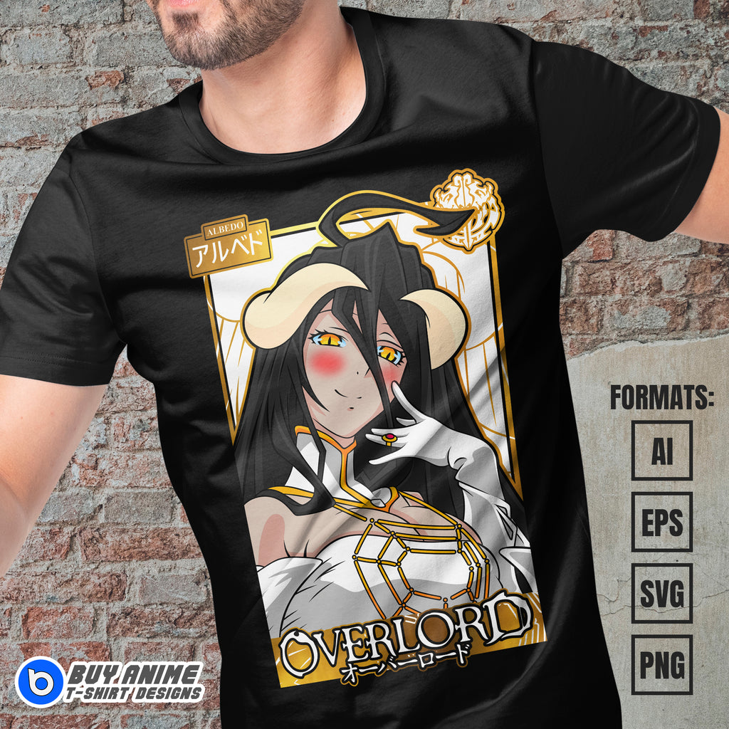 Premium Albedo Overlord Anime Vector T-shirt Design Template #4