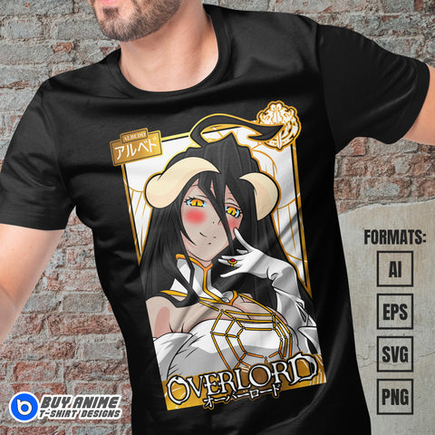 Premium Albedo Overlord Anime Vector T-shirt Design Template #4