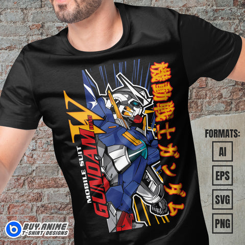 Premium Gundam Anime Vector T-shirt Design Template #11