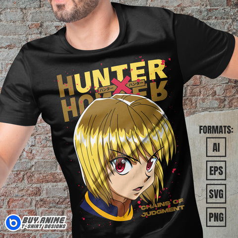 Premium Kurapika Hunter x Hunter Anime Vector T-shirt Design Template #2