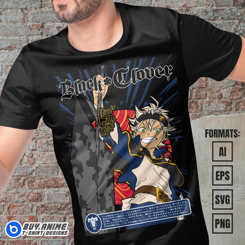 Premium Asta Black Clover Anime Vector T-shirt Design Template #22