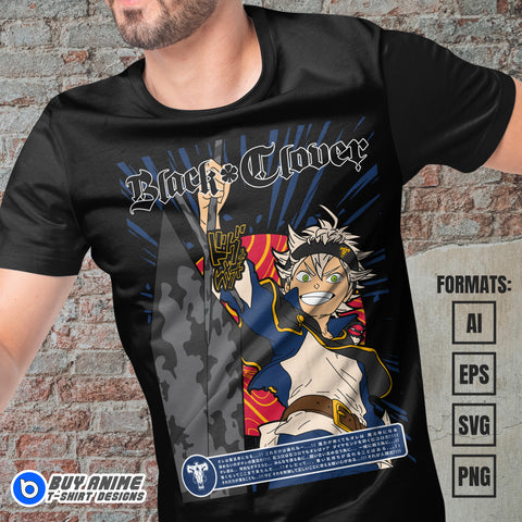 Premium Asta Black Clover Anime Vector T-shirt Design Template #22