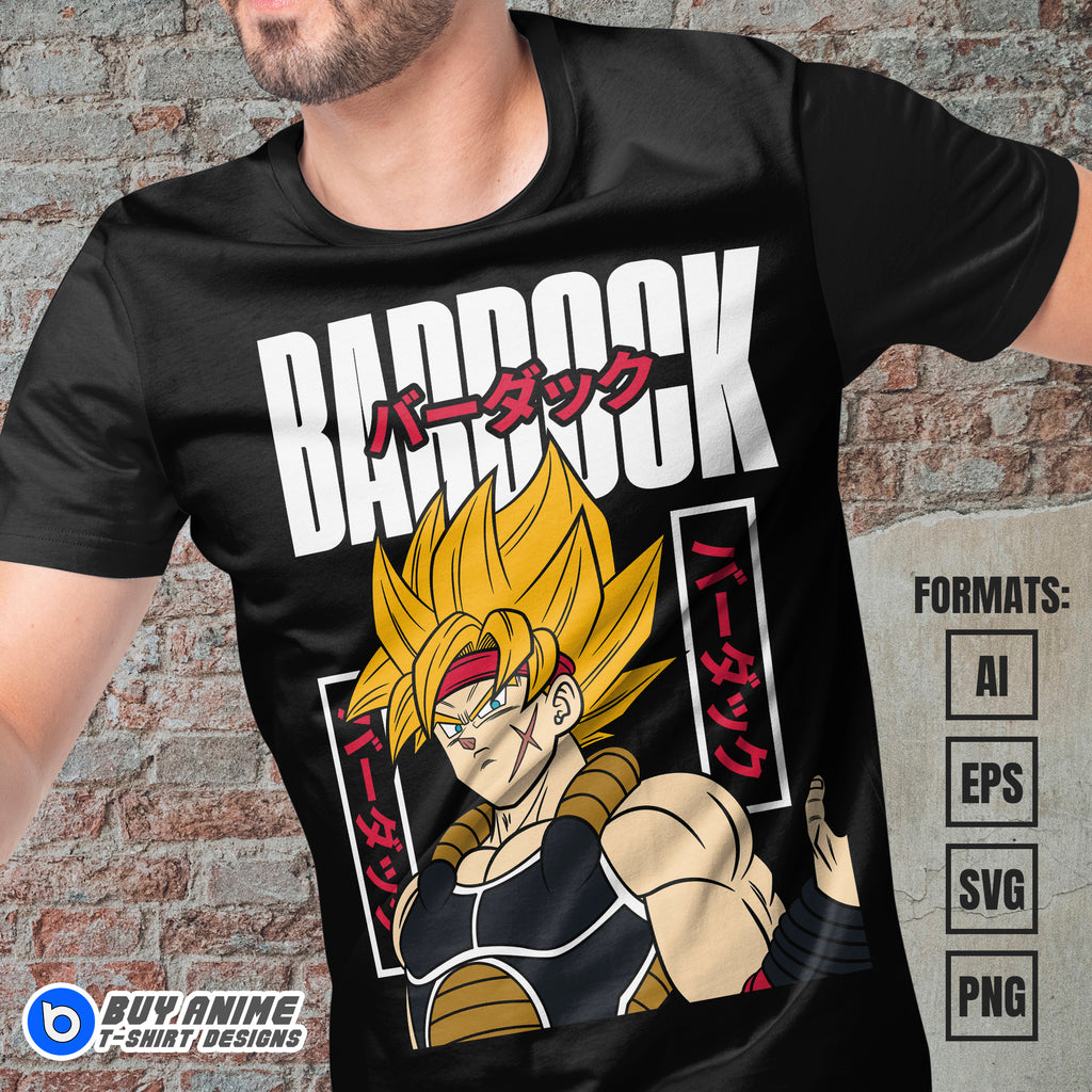 Premium Bardock Super Saiyan Dragon Ball Anime Vector T-shirt Design Template