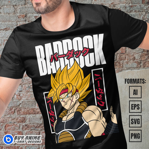 Premium Bardock Super Saiyan Dragon Ball Anime Vector T-shirt Design Template