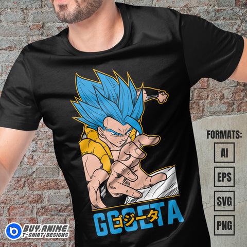 Premium Gogeta Dragon Ball Vector T-shirt Design Template #6