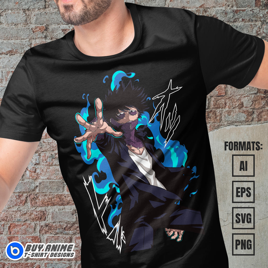 Premium Dabi My Hero Academia Anime Vector T-shirt Design Template
