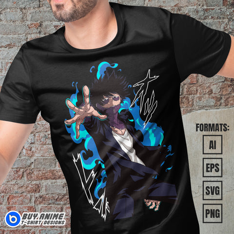 Premium Dabi My Hero Academia Anime Vector T-shirt Design Template