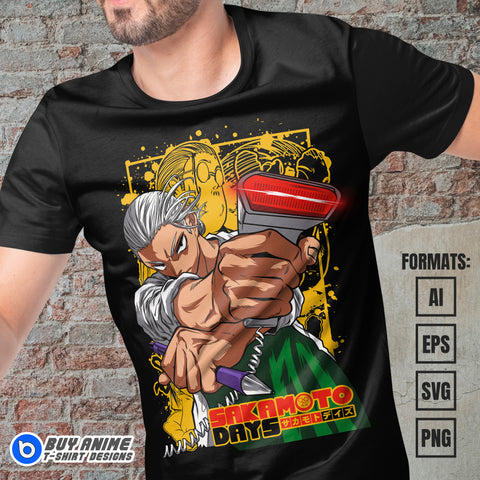 Premium Sakamoto Days Anime Vector T-shirt Design Template #7