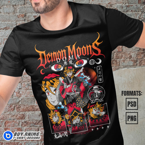 Premium Doma Demon Slayer Anime Vector T-shirt Design Template #3