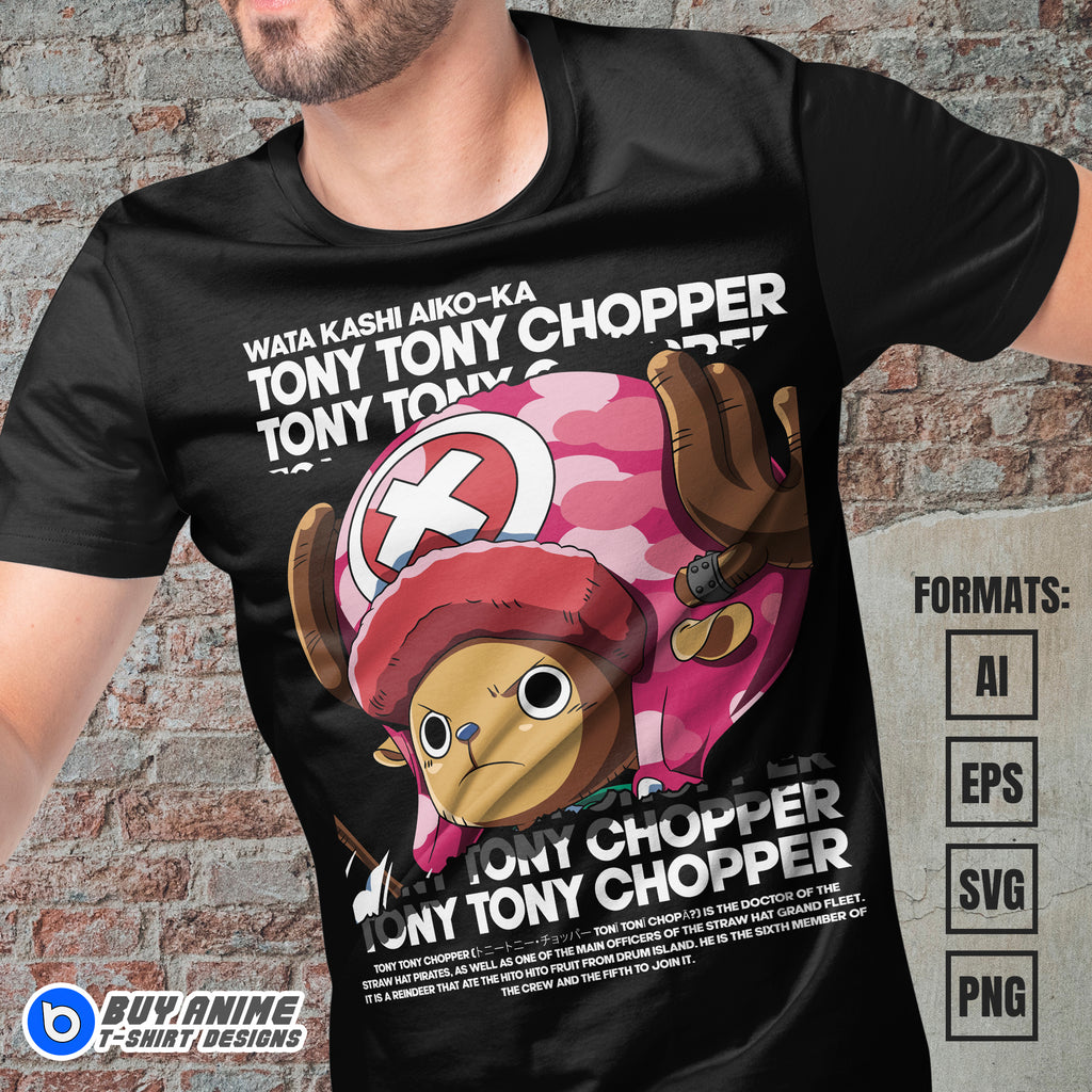 Premium Chopper One Piece Anime Vector T-shirt Design Template #14