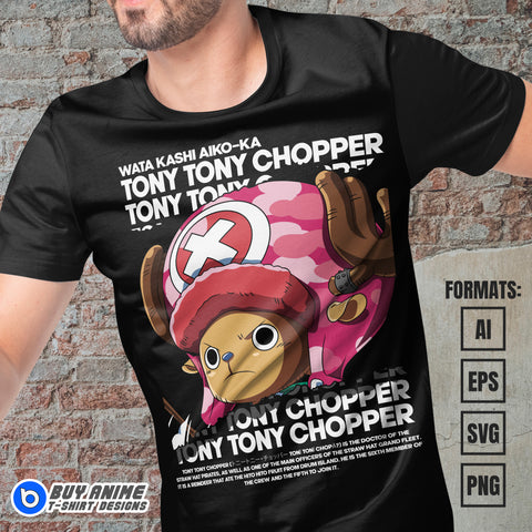 Premium Chopper One Piece Anime Vector T-shirt Design Template #14