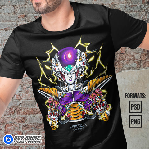Premium Frieza Dragon Ball Anime Vector T-shirt Design Template #3