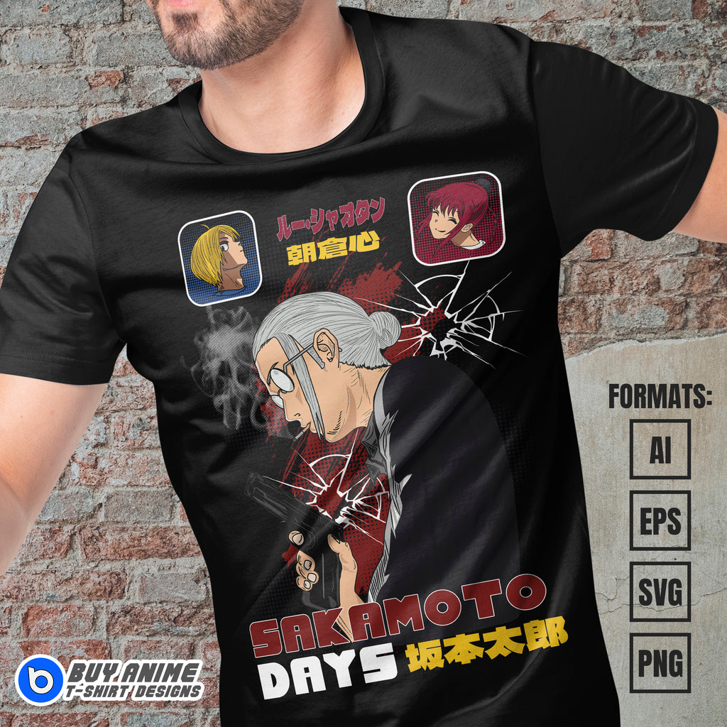 Premium Sakamoto Days Anime Vector T-shirt Design Template #8