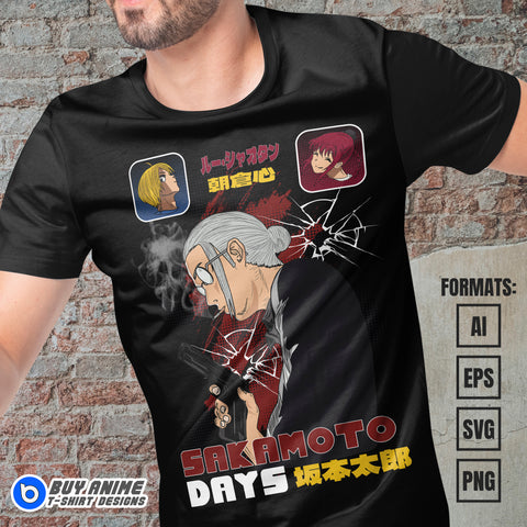 Premium Sakamoto Days Anime Vector T-shirt Design Template #8