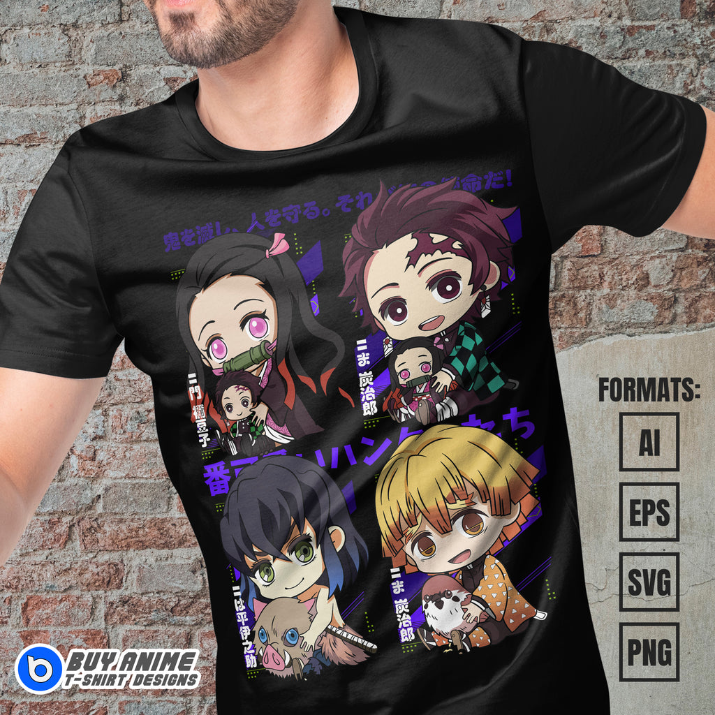 Premium Demon Slayer Anime Vector T-shirt Design Template #48