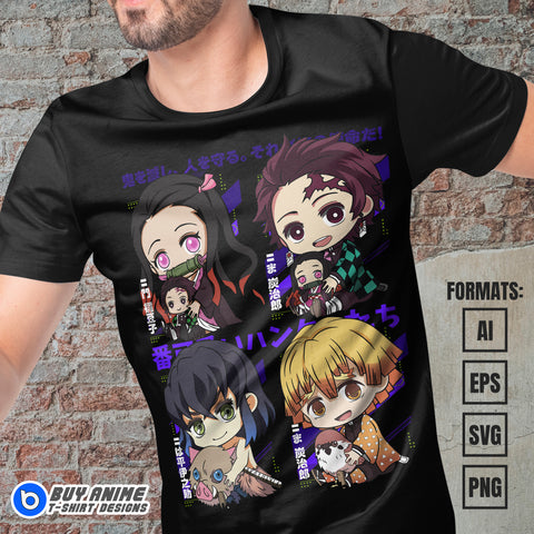 Premium Demon Slayer Anime Vector T-shirt Design Template #48