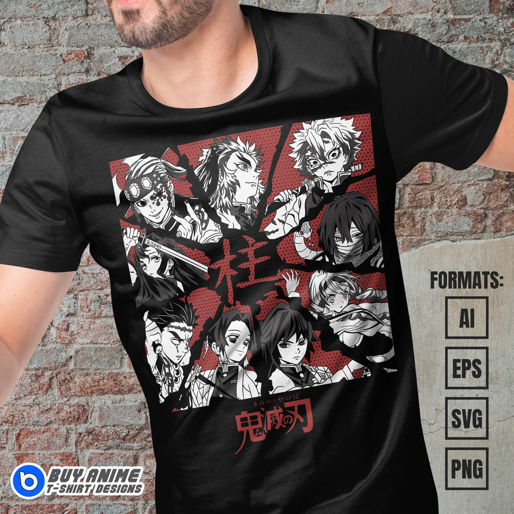 Premium Demon Slayer Anime Vector T-shirt Design Template #49