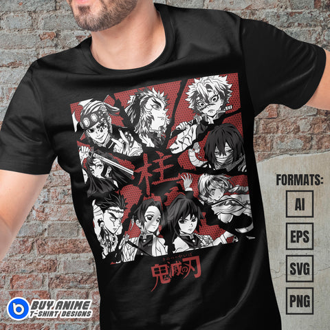 Premium Demon Slayer Anime Vector T-shirt Design Template #49