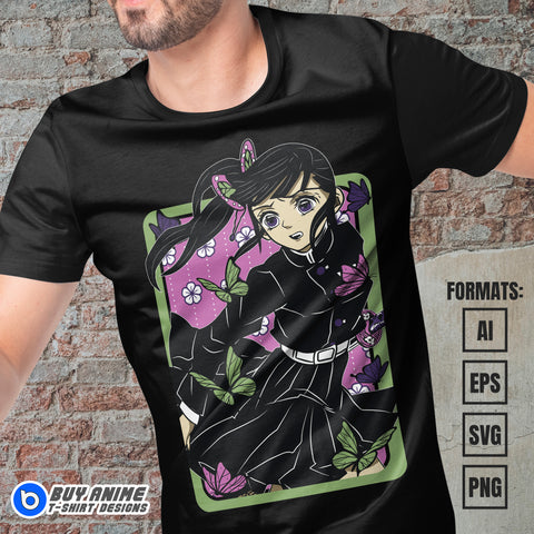 Premium Kanao Demon Slayer Anime Vector T-shirt Design Template #3