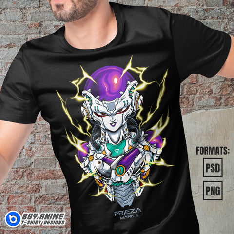 Premium Frieza Dragon Ball Anime Vector T-shirt Design Template #4