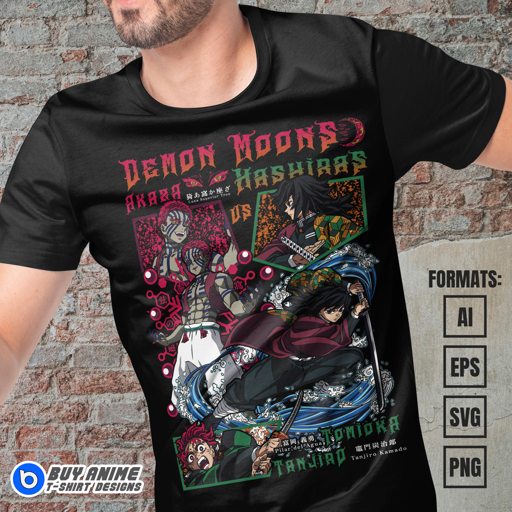 Premium Demon Slayer Anime Vector T-shirt Design Template #50