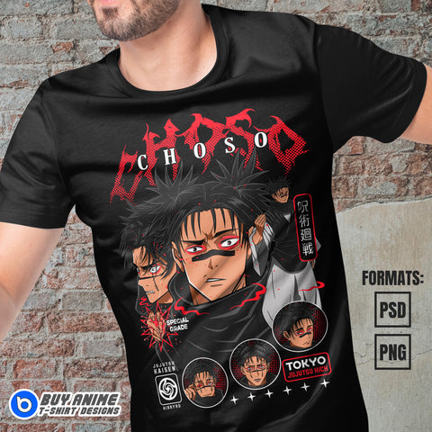 Premium Choso Jujutsu Kaisen Anime Vector T-shirt Design Template #5