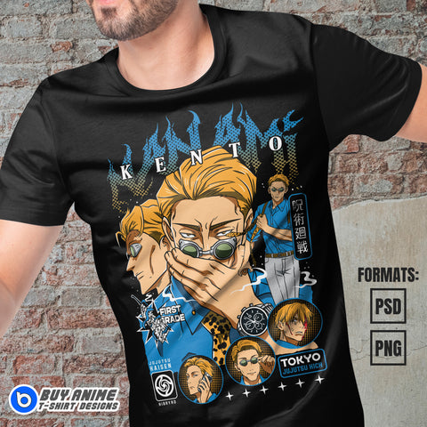 Premium Kento Nanami Jujutsu Kaisen Anime Vector T-shirt Design Template #5