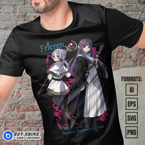 Premium Frieren Beyond Journeys End Anime Vector T-shirt Design Template #8