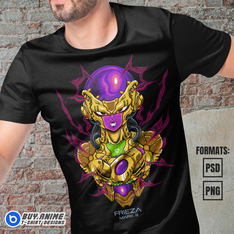 Premium Frieza Dragon Ball Anime Vector T-shirt Design Template #5