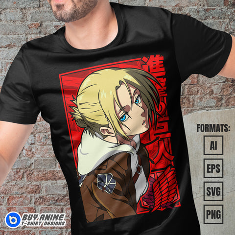 Premium Annie Attack On Titan Vector T-shirt Design Template #2