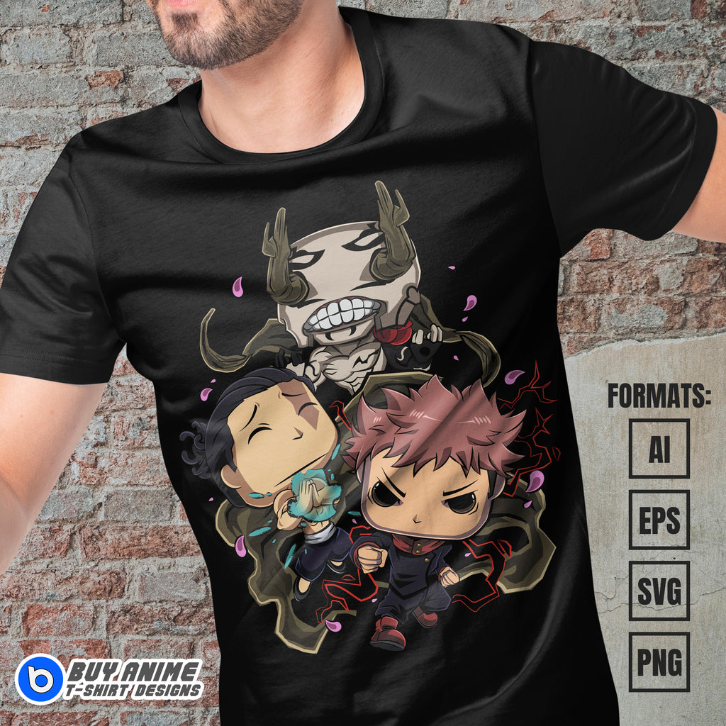Premium Jujutsu Kaisen Funko Anime Vector T-shirt Design Template