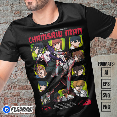 Premium Chainsaw Man Anime Vector T-shirt Design Template #38