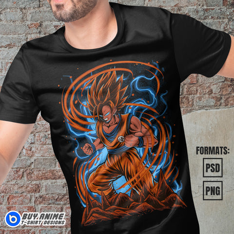 Premium Dragon Ball Anime Vector T-shirt Design Template #5