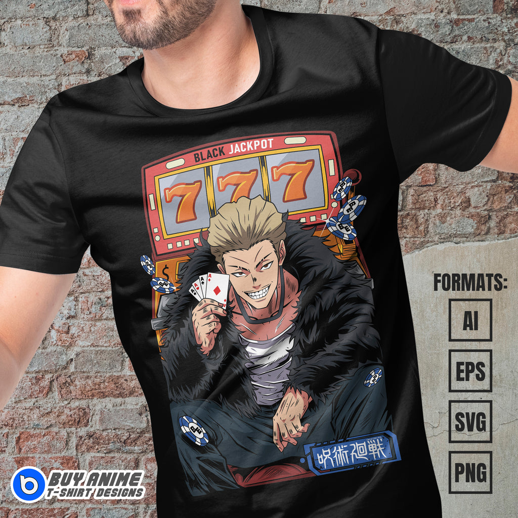Premium Hakari Jujutsu Kaisen Anime Vector T-shirt Design Template